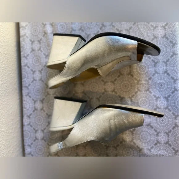 Aldo Chelini~Vtg~Soft~Leather~Slingback~Slant Wrapped Block Heel Sandal~Size 9 - Picture 6 of 16